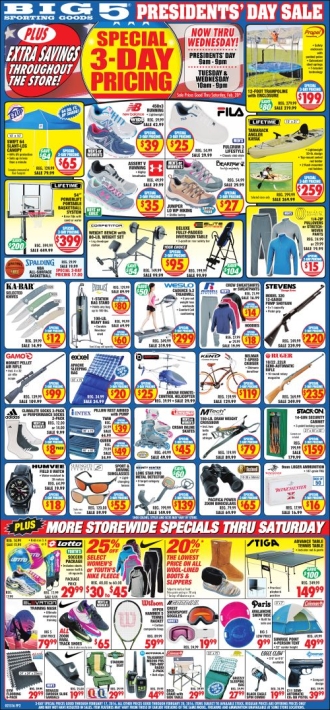 One Day Deals  Big 5 Sporting Goods